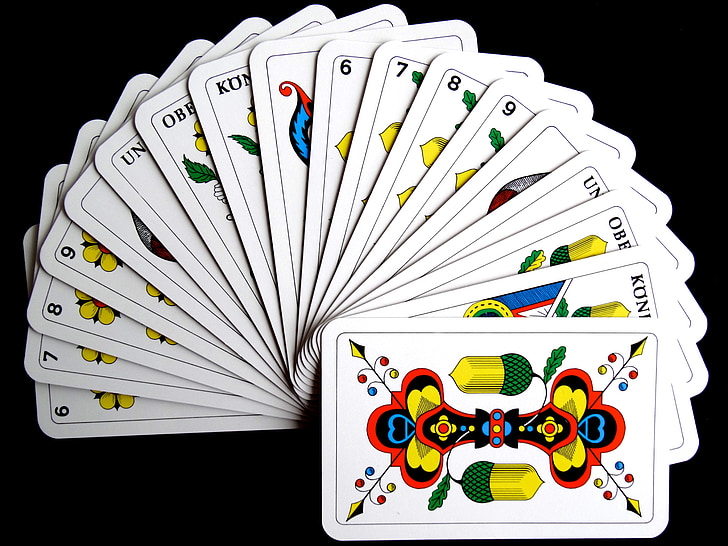 cards, jass cards, card game, strategy, play, place, win