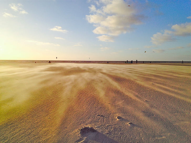 strand, Wind, drift, zand, contrast, structuur, zee