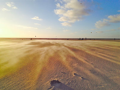 Beach, veter, visečih, pesek, kontrast, struktura, morje