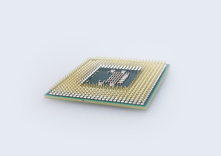 centrale verwerkingseenheid, chip, computer, elektronica, microchip, microprocessor, pinnen