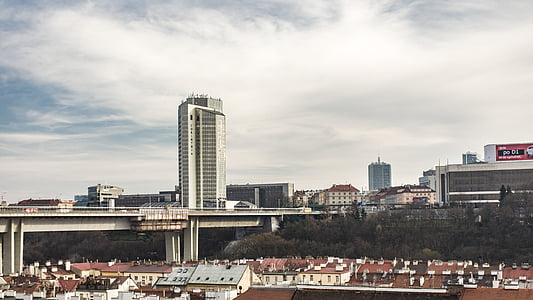 arquitetura, casas, cidade, céu, sol, rua, República Tcheca