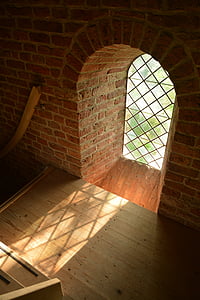 Enschede, kostol, okno, sklo, svetlo, tieň