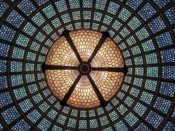glass, ceiling, light, pattern, architecture, design, blue
