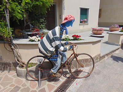 ciclisti, scultura, Originale, bici, locomozione, escursioni in bicicletta, tour in bicicletta
