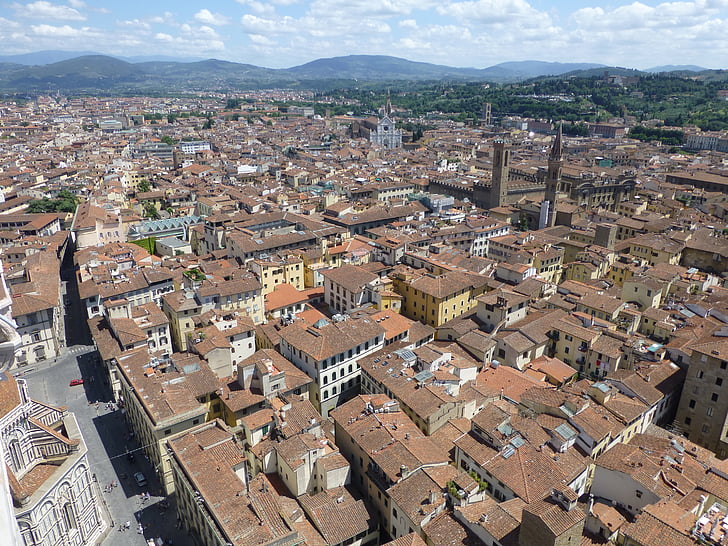 Florence, Firenze, Renaissance, landschap, stadsgezicht, plein, weergave