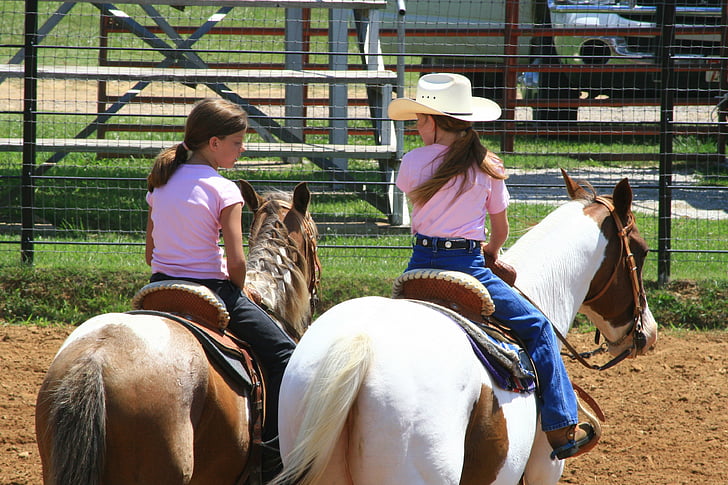 jeune fille, jeunes filles, cheval