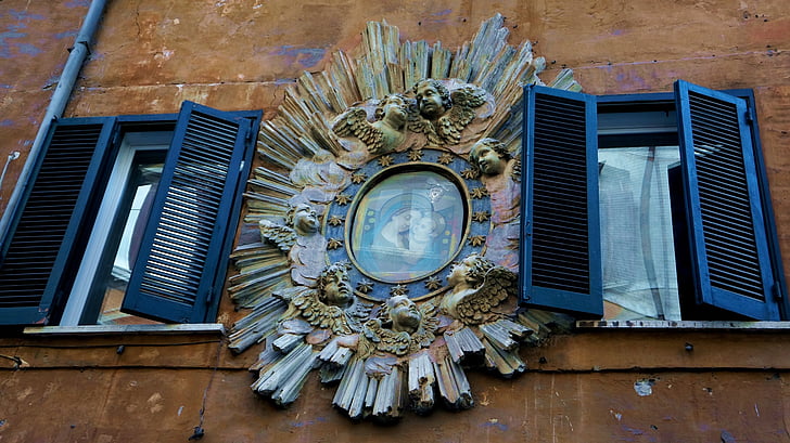 Řím, okno, Itálie, žaluzie