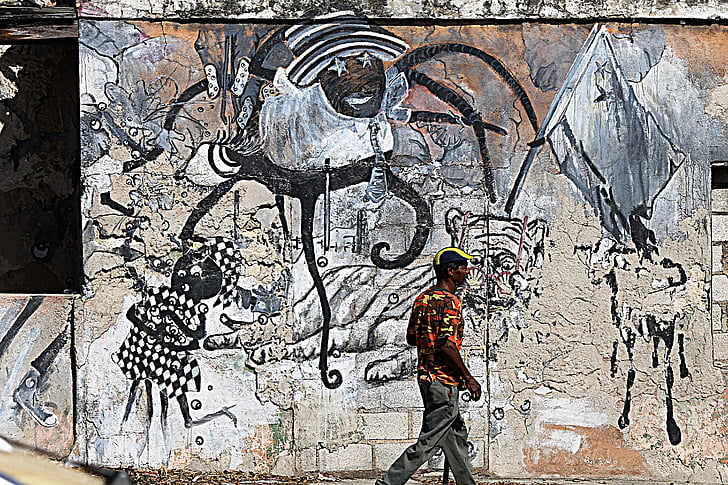 graffiti, Curacao, kolorowe, wakacje, Karaiby, Antyle Holenderskie, kolory