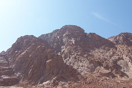 marrone, montagna, vista, Monte Sinai, montagne, rocce, Sunshine