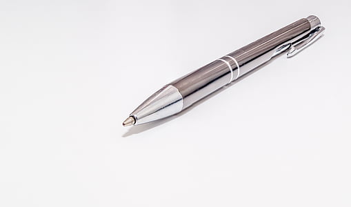 ball-point pen, pen, ink pen, write, silver pen, write desire, writer's block