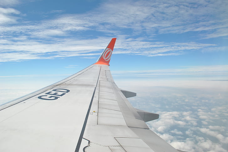 clouds, wing, plane, travel, cloud - sky, sky, airplane