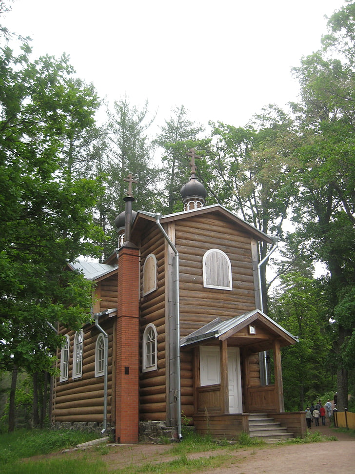 Церковь, Церковь в лесу, деревянные, Валаам