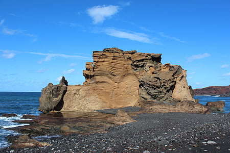 roca, el golfo, Laguna Verde, Lanzarote, Costa, de surf, mar