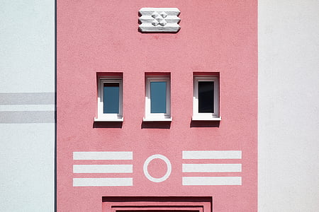 arkkitehtuuri, rakennus, infrastruktuurin, vaaleanpunainen, Wall, suunnittelu
