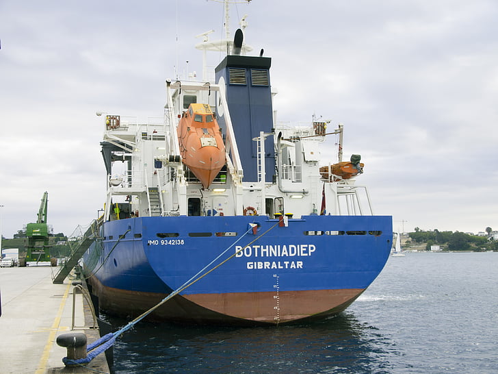 cargo ship, port ribadeo, lugo