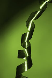 färgband, grön, paket, julafton, Födelsedag, spiral
