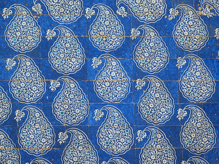 patrón de, azulejo de, azulejos, cerámica, decorativo, geométrica, azul