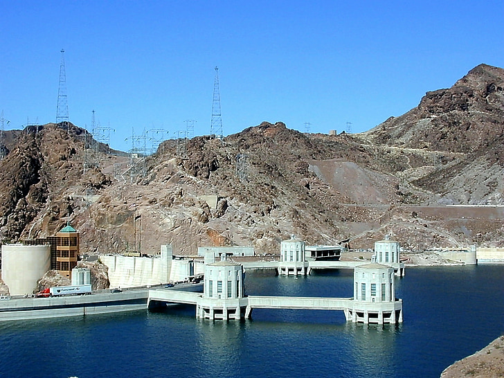 Hoover dam, Dam, reservoir, kunstmatige, gebouw, opwekking van energie, water