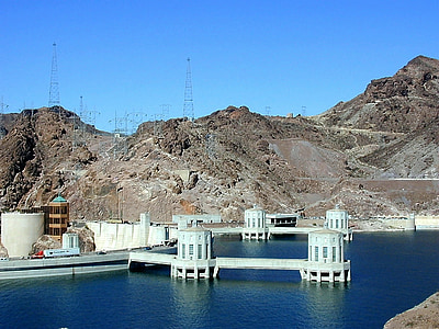 Hoover dam, Dam, reservoir, kunstmatige, gebouw, opwekking van energie, water