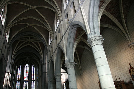 Église, Basilique, Belgique, Cathédrale, dans l’église, architecture, dans le temple