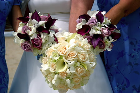 arranjos, casamento, Senhoras, flores