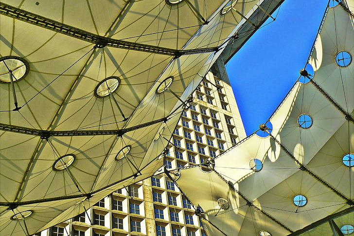Paris, arquitetura, La Défense, construção do telhado, moderna, futurista, céu