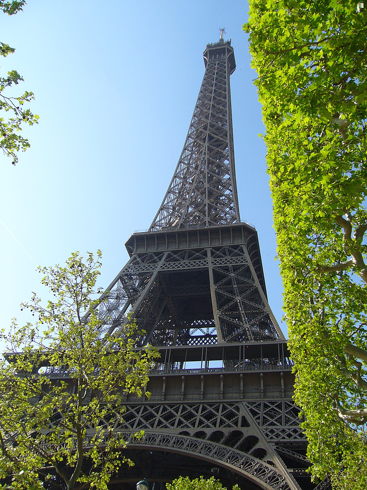 Paris, Tour Eiffel, tour, France, printemps