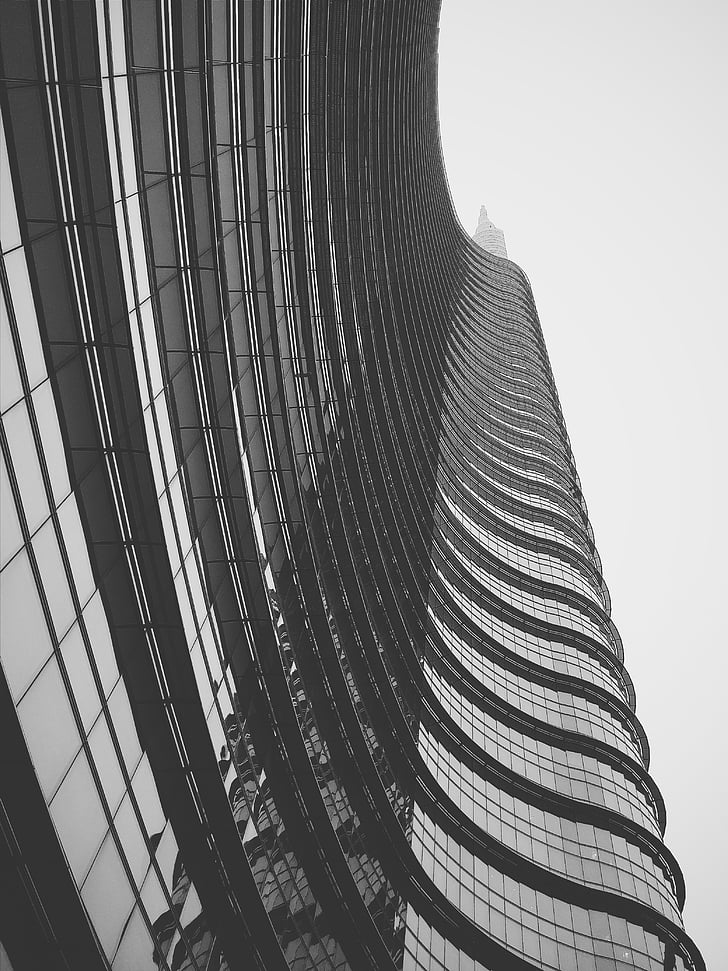 edifício, perspectiva, skyscaper, Torre, arquitetura, urbana, Windows