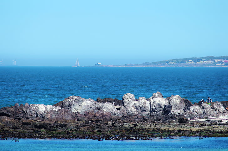 morze, Ocean, Robben island, Kapsztad, Republika Południowej Afryki, Rock