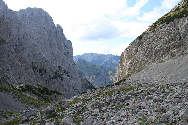 kamenné žlaby, hor Kaiser, hory, wilderkaiser, alpské