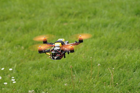 Drone, fältet, multicopter, idrott, hastighet, åtgärd, extrema sporter
