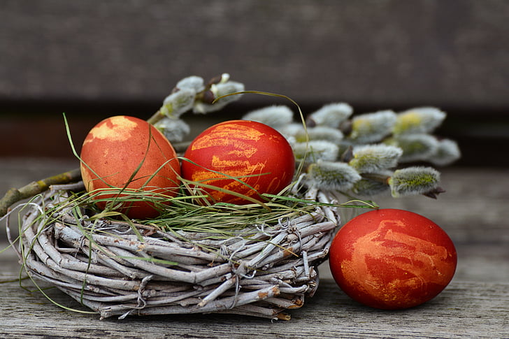 Paaseieren, Pasen-nest, decoratie voor Pasen, Pasen, ei, Vrolijk Pasen, Pasen groeten