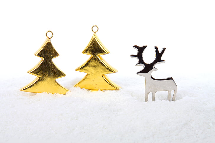 metallo, albero, alberi, celebrazione, Natale, decorazione, Vacanze