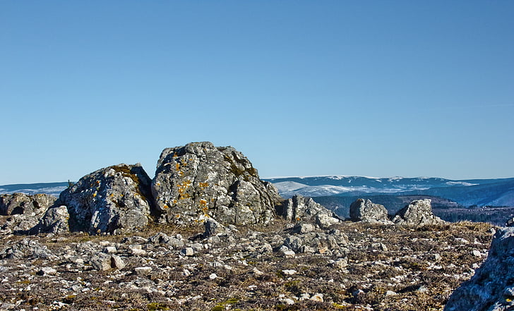 cévennes, rock, mountain, rocks, summit, sky, nature