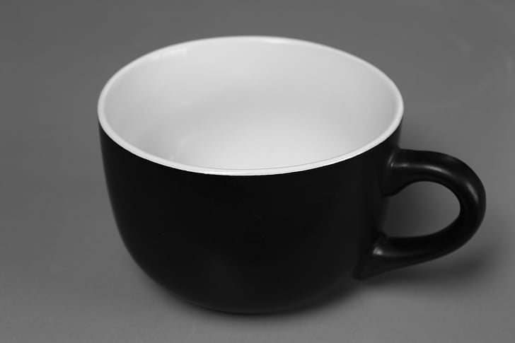puodelis, vienspalvis, gėrimas, juoda ir balta, kavos puodelis, vieno objekto
