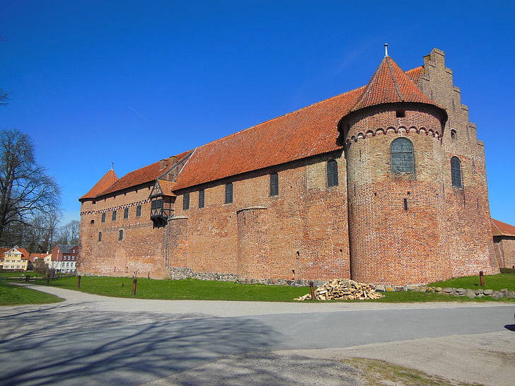 Castle, középkori, Nyborg castle, örökség, természetvédelmi terület, épület, nézet