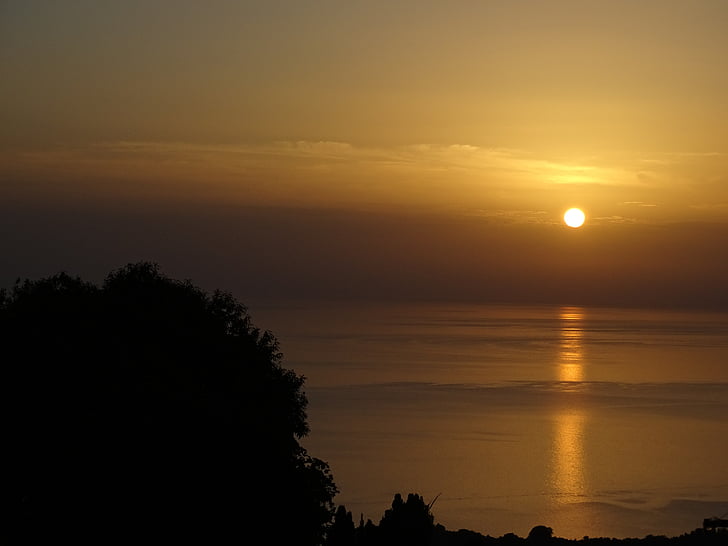 Grèce, paysage, voyage, nature, vue, coucher de soleil, cieux