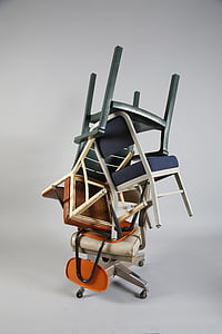 stolice, plava, narančasta, Studio, složeni