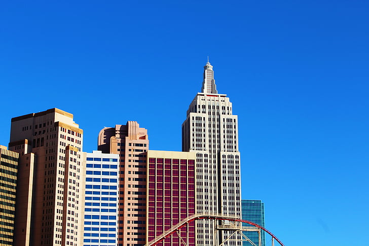 buildings, new york, casino, hotel, las vegas, vegas, blue sky