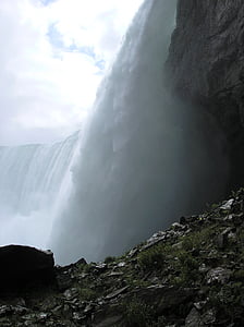 Niagara, Falls, närbild, dimma, flöde, våt, kanadensiska