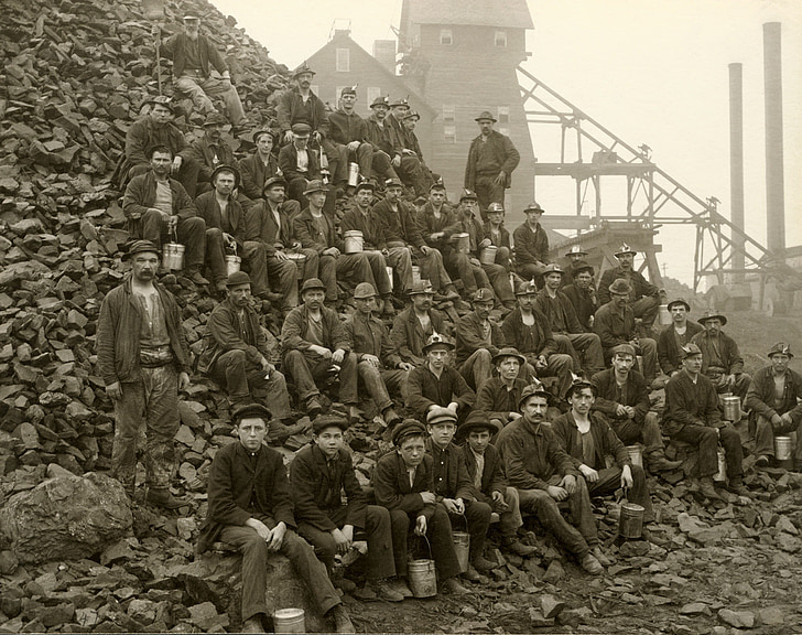 mineurs, travailleurs, Bergmann, Squires, mine, mine de mélèze, pays de cuivre