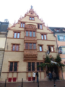 dwuspadowy, fasada, Stare Miasto, Colmar