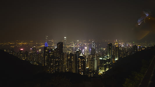 Гонконг, город, будущее, цикл, городской пейзаж, здание, Скайлайн