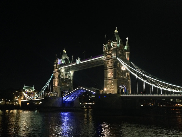 Londono Tauerio tiltas, Londonas, orientyras, bokštas, tiltas, Anglijoje, Thames