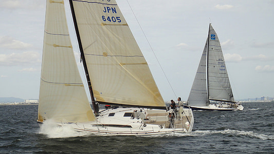 sailing, yacht, yacht racing, sea, wind, sail, sky