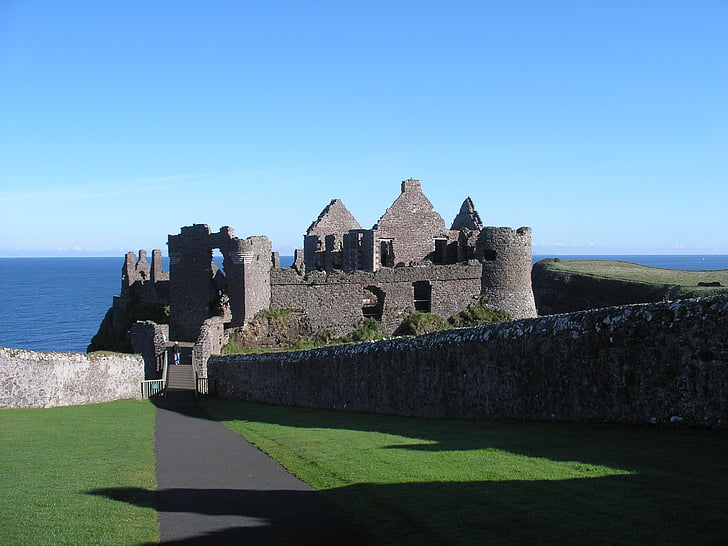 Ирландия, Замок, ирландский, путешествия, руины, Dunluce castle, Ирландия пейзаж