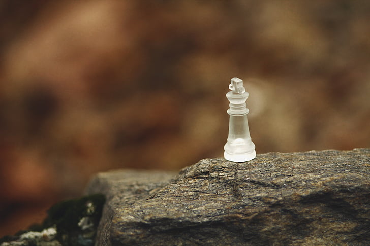 šah, šahovske figure, steklo, makro
