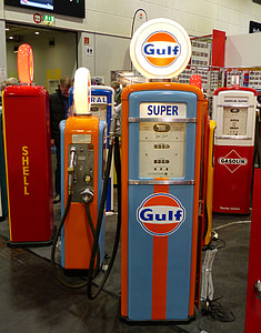 gass pumpe, bensinstasjoner, Oldtimer, drivstoff, bensin, etterfylle, gass