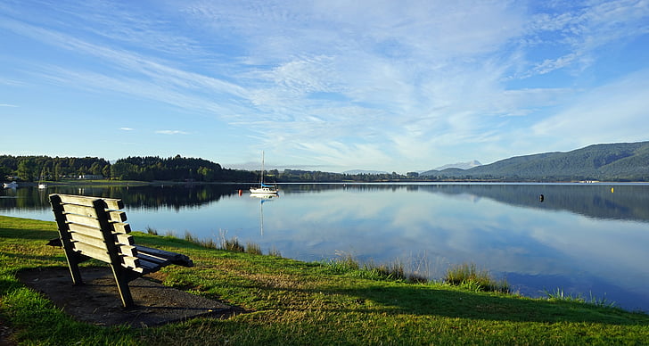 Те-Анау, озеро, Новая Зеландия, Южный остров, пейзаж, morgenstimmung, Банк