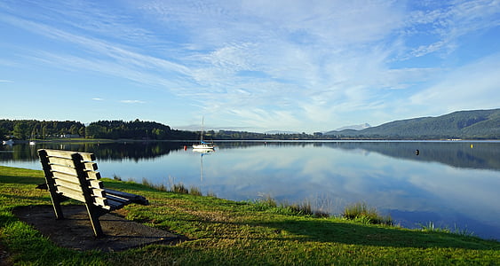 Te anau, езеро, Нова Зеландия, Южен остров, пейзаж, morgenstimmung, банка